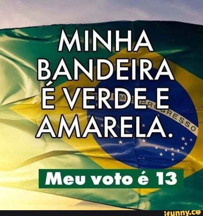 MINHA BANDEIRA E VERDE E AMARELA Meu Voto 13 IFunny Brazil