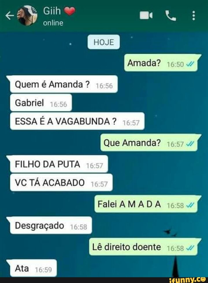 Giih online Amada Quem é Amanda Gabriel ESSA É A VAGABUNDA Que