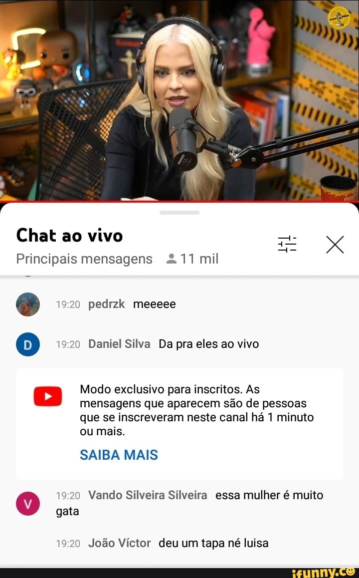 Chat Ao Vivo Principais Mensagens 211 Mil Pedrzk Meeeee Daniel Silva Da