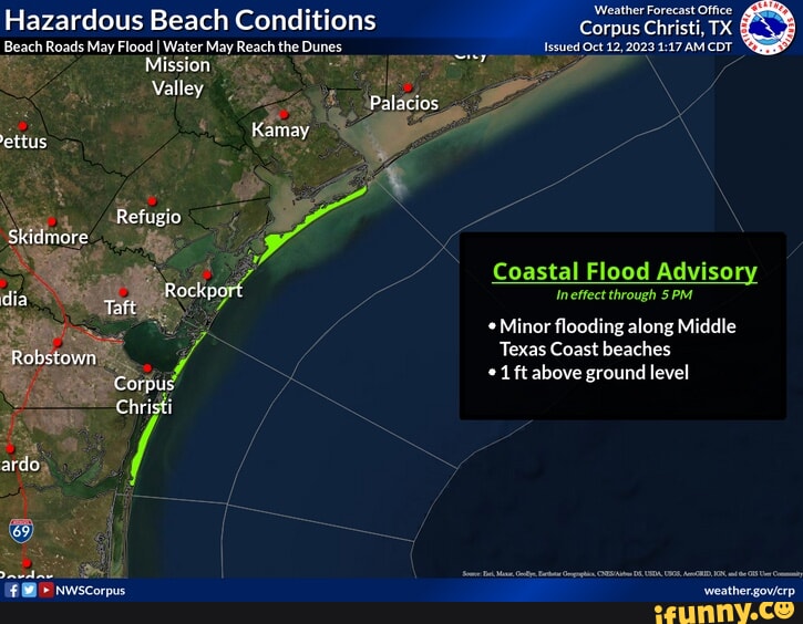 Hazardous Beach Conditions Corpus Christi TX Beach Roads May Flood I