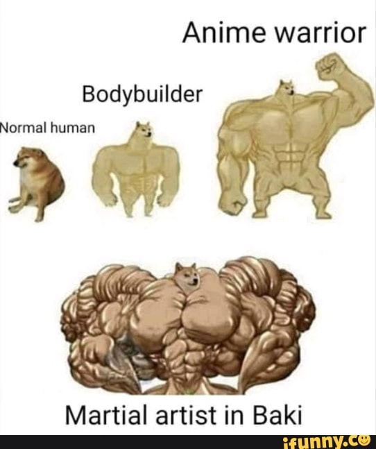 Anime Warrior Bodybuilder Normal Human Martial Artist In Baki IFunny