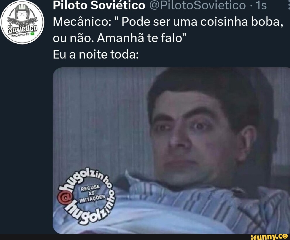 Piloto Sovi Tico Mec Nico Pode Ser Uma Coisinha Boba Ou N O Amanh