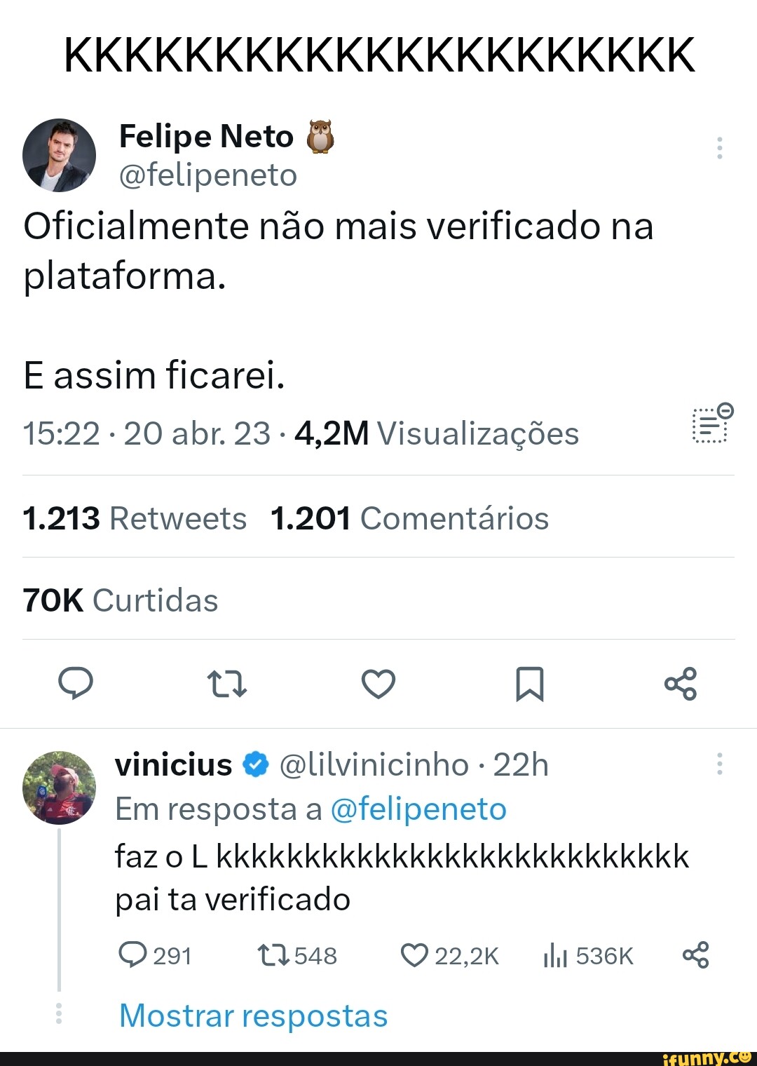 Kkkkkkkkkkkkkkkkkkkkk Felipe Neto Oficialmente N O Mais Verificado