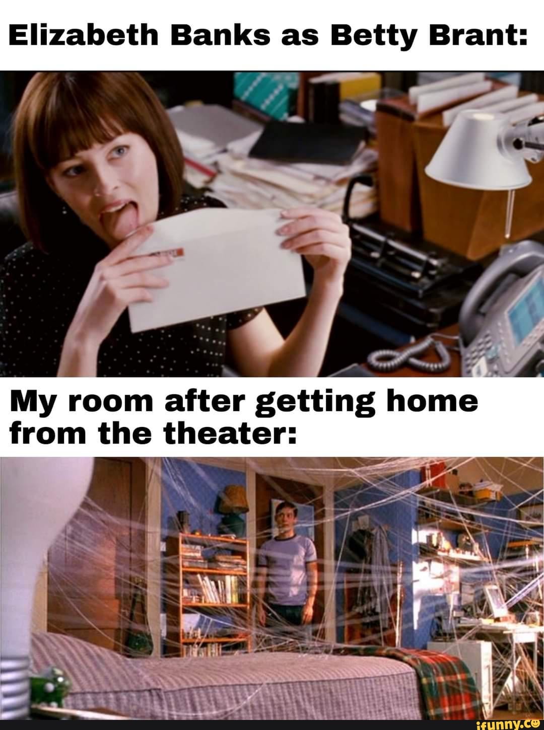 Elizabeth Banks as Betty Brant: My room after getting home from the  theater: - iFunny Brazil