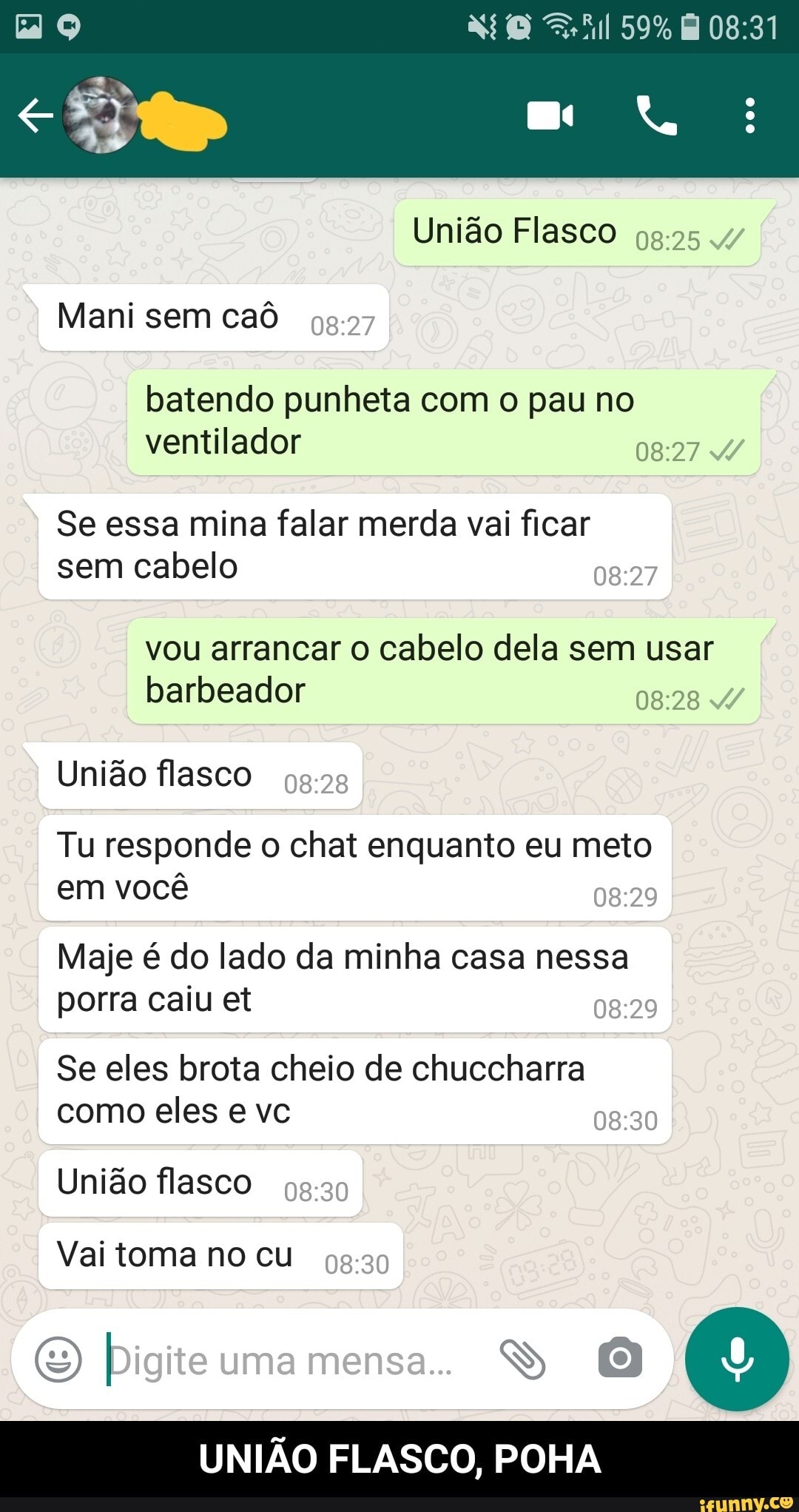 Mani sem caô batendo punheta com o pau no ventilador 08:27 Se essa mina  falar