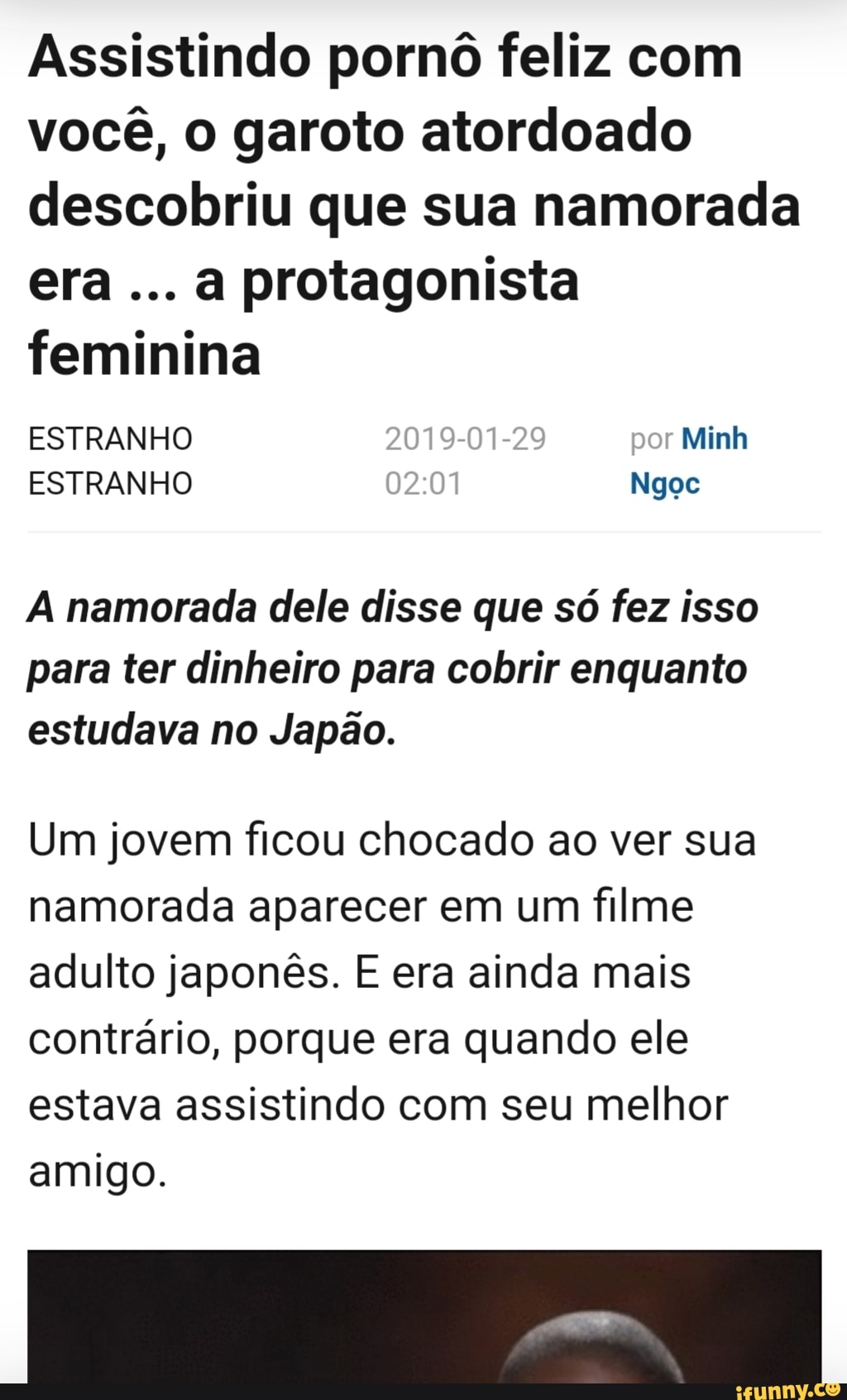 Assistindo pornô feliz com você, o garoto atordoado descobriu que sua  namorada era a protagonista feminina