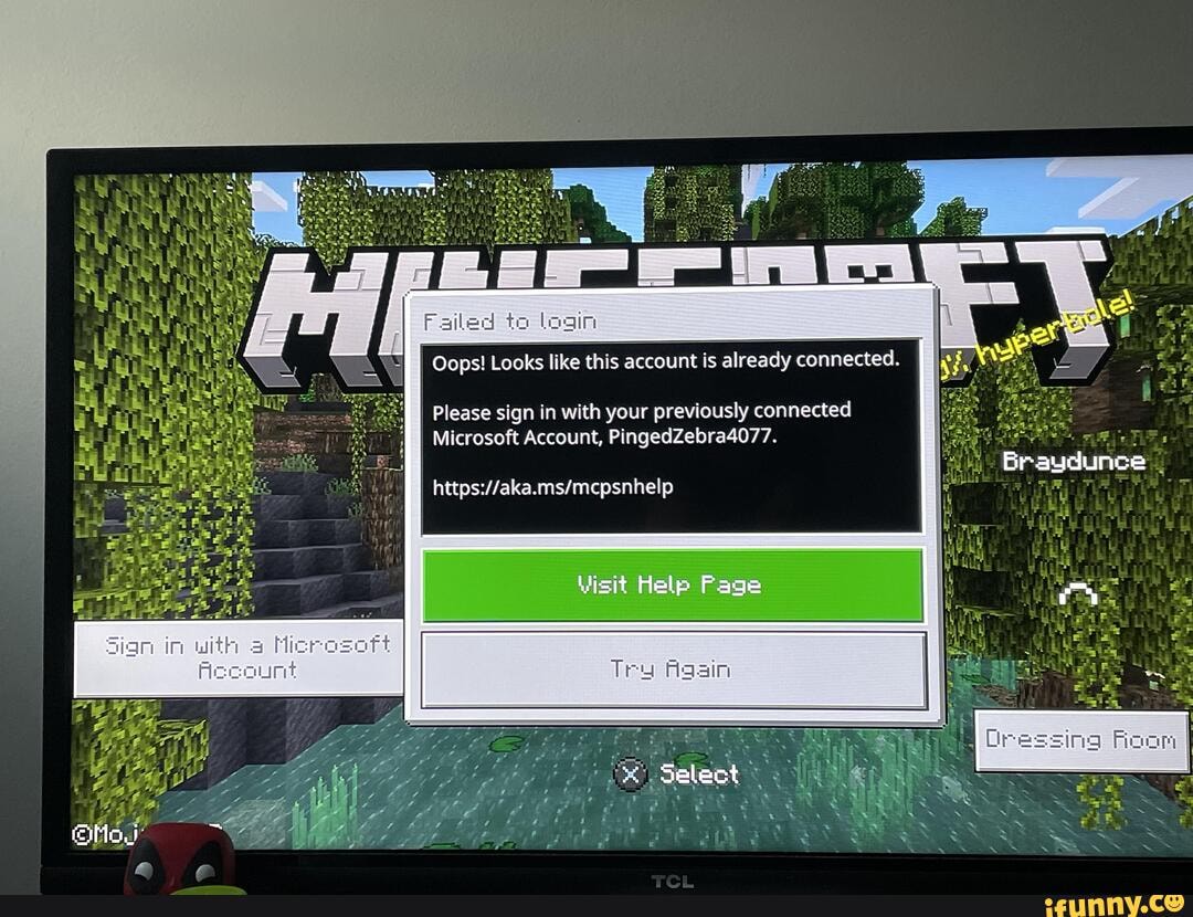 When ever I try to log in on Minecraft it keeps telling me fails to log in  looks like this account if already connected pleased sign in with your  previously connected Microsoft