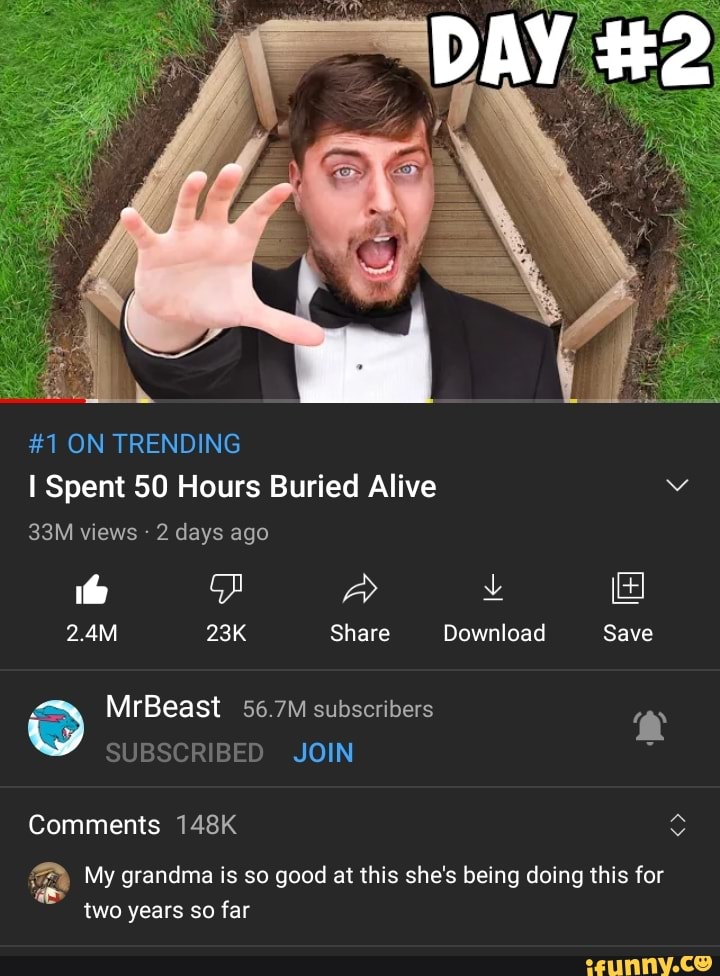 DAY #2 #1 ON TRENDING I Spent 50 Hours Buried Alive vv views 2 days ago