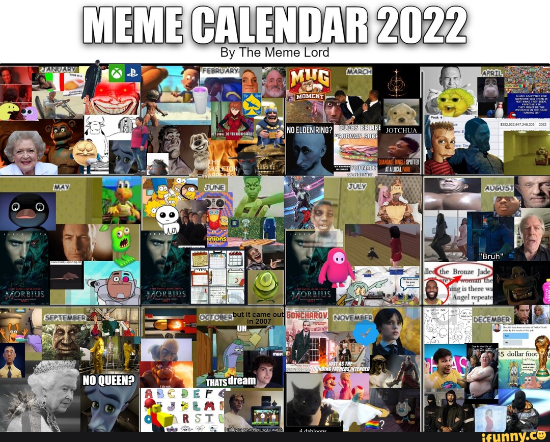 Meme calendar 2022 MEME By The Meme Lord NO dream iFunny Brazil