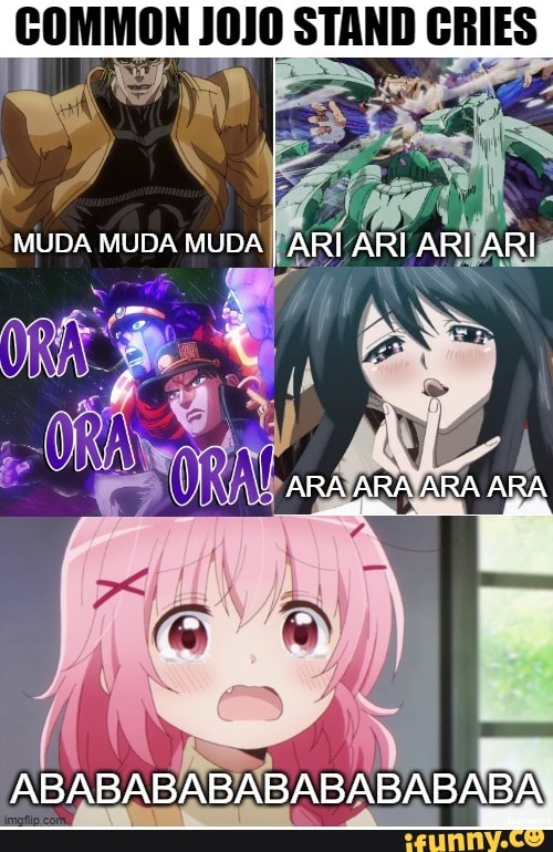 Part 5 Stand Cries mupa! RAri! Ari! Ari! Arrivederci! UBASHA! Vola! Vola!  Vola! Volare Via! MIIIIIIIII IIIIIISTA! - iFunny Brazil