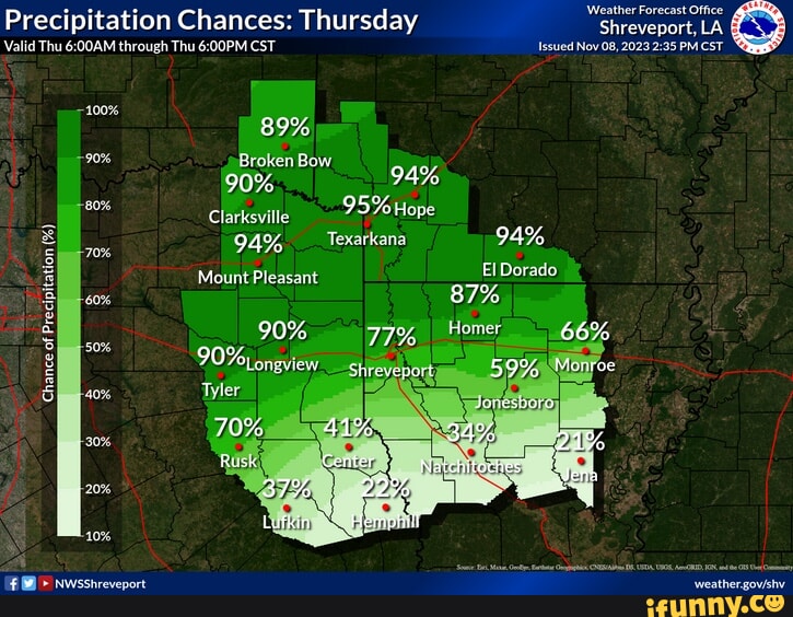 Weather Forecast Office Precipitation Chances Thursday Valid Thu through Thu CST Issued Nov 08