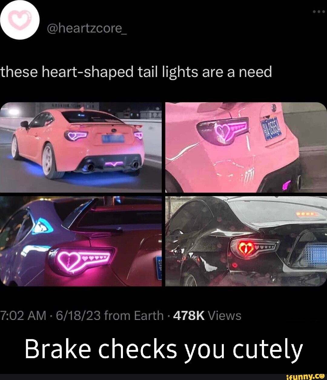 Heart shaped tail lights deals for car