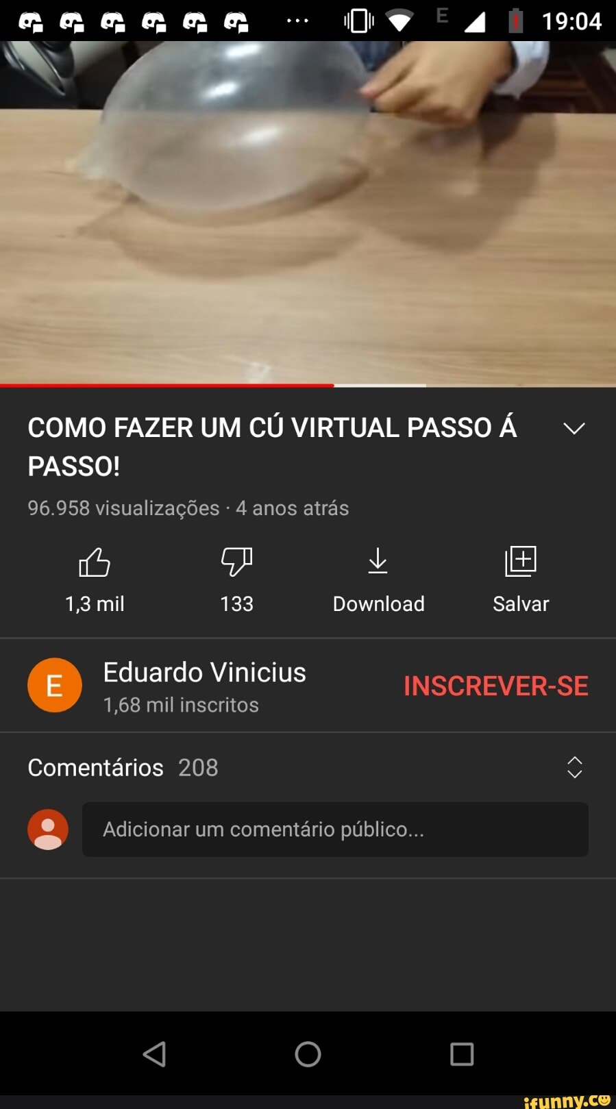 IRA COMO FAZER UM CÚ VIRTUAL PASSO PASSO! 96.958 visualizações 4 anos atrás  1,3 mil 133 Download Salvar (E) Eduardo Vinicius INSCREVER-SE MM 1,68 mil  inscritos Comentários 208 Adicionar um comentário público... - iFunny Brazil