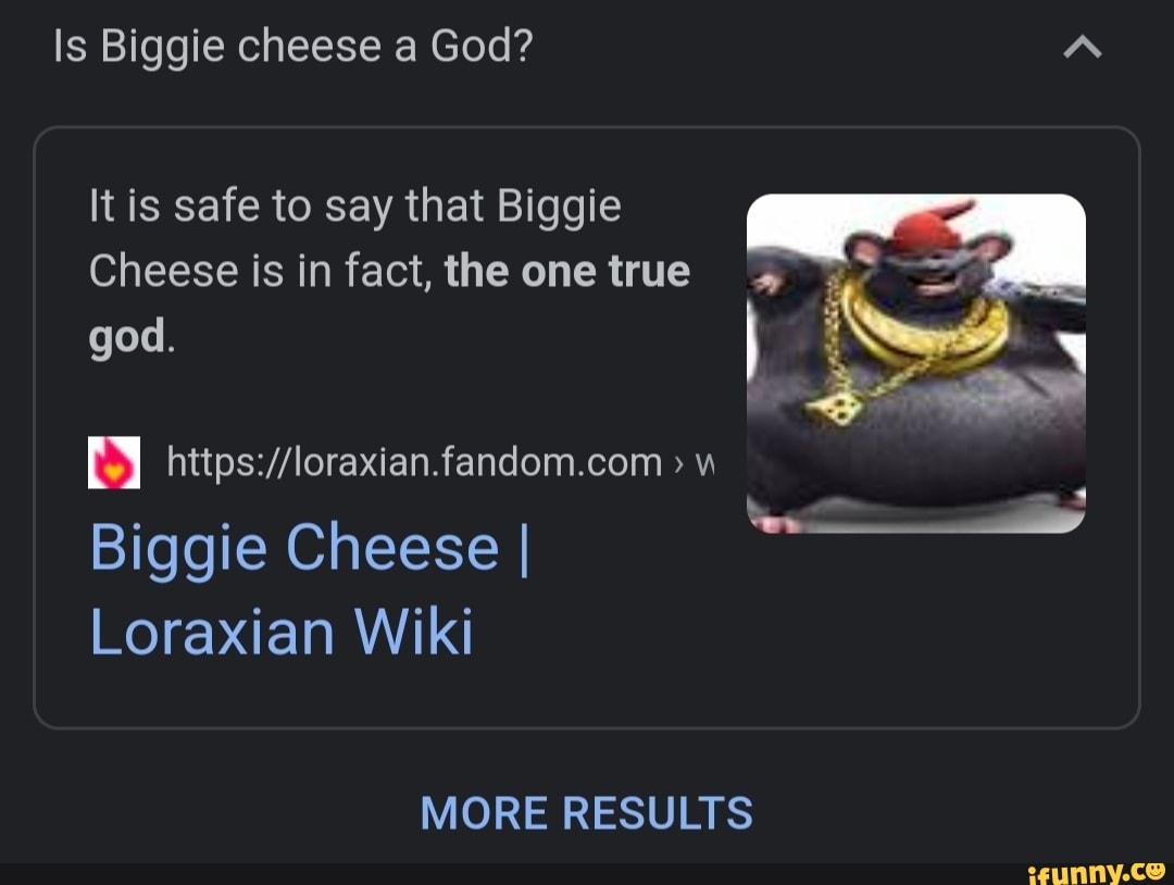 Biggie Cheese, Wiki