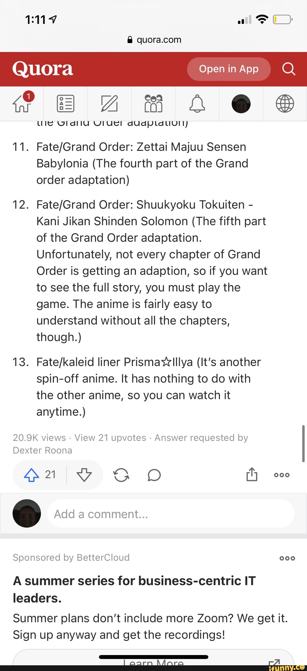 In what order should I watch the Fate anime series? - Quora