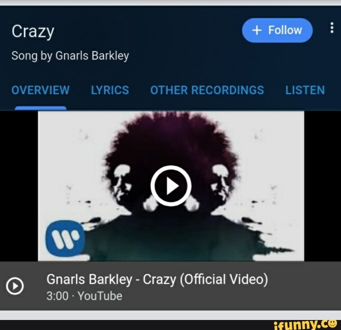 Crazy (Gnarls Barkley) Lyrics - Follow Lyrics