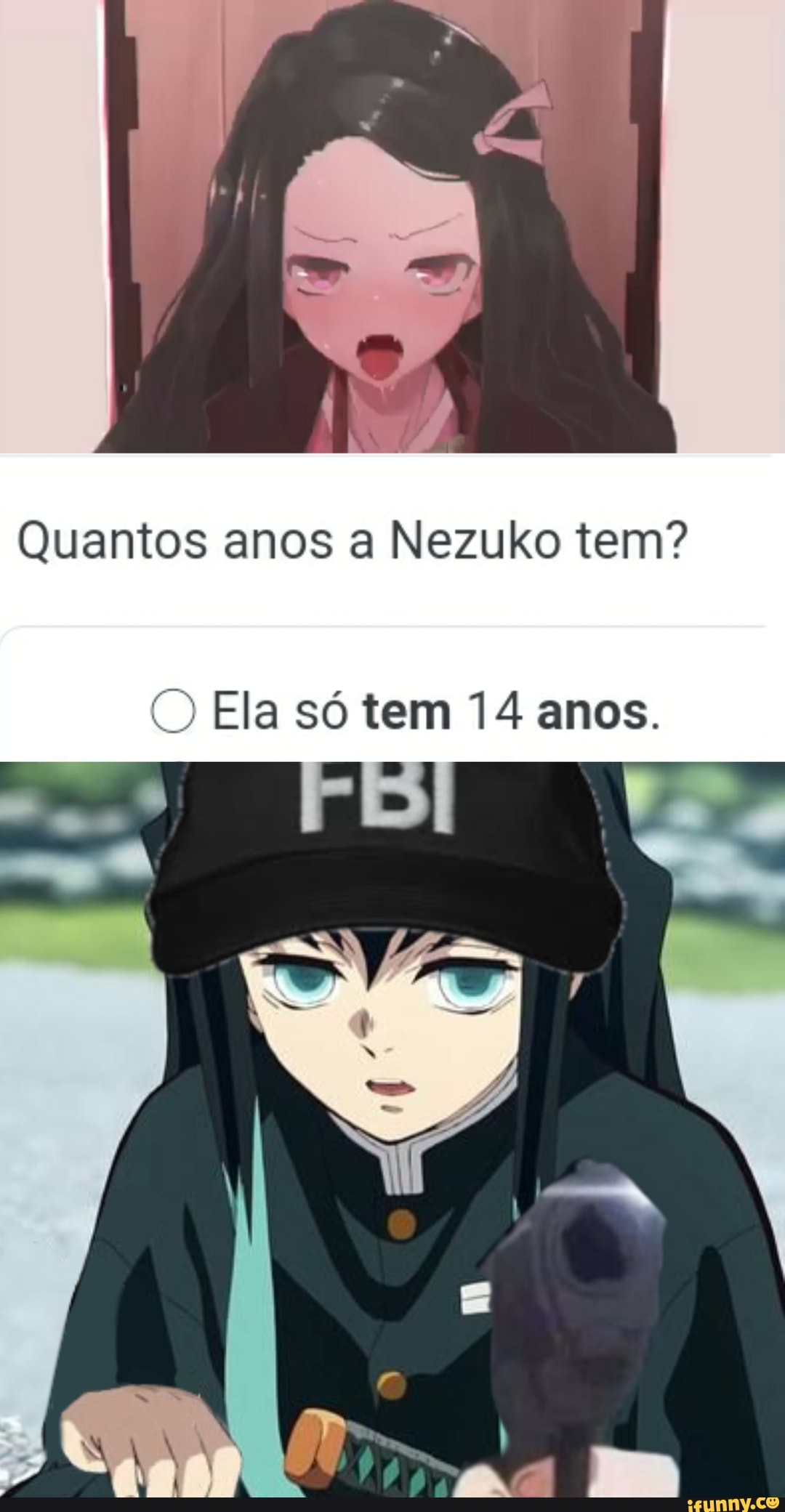 No Quantos anos a Nezuko tem? O Ela só tem 14 anos. - iFunny Brazil