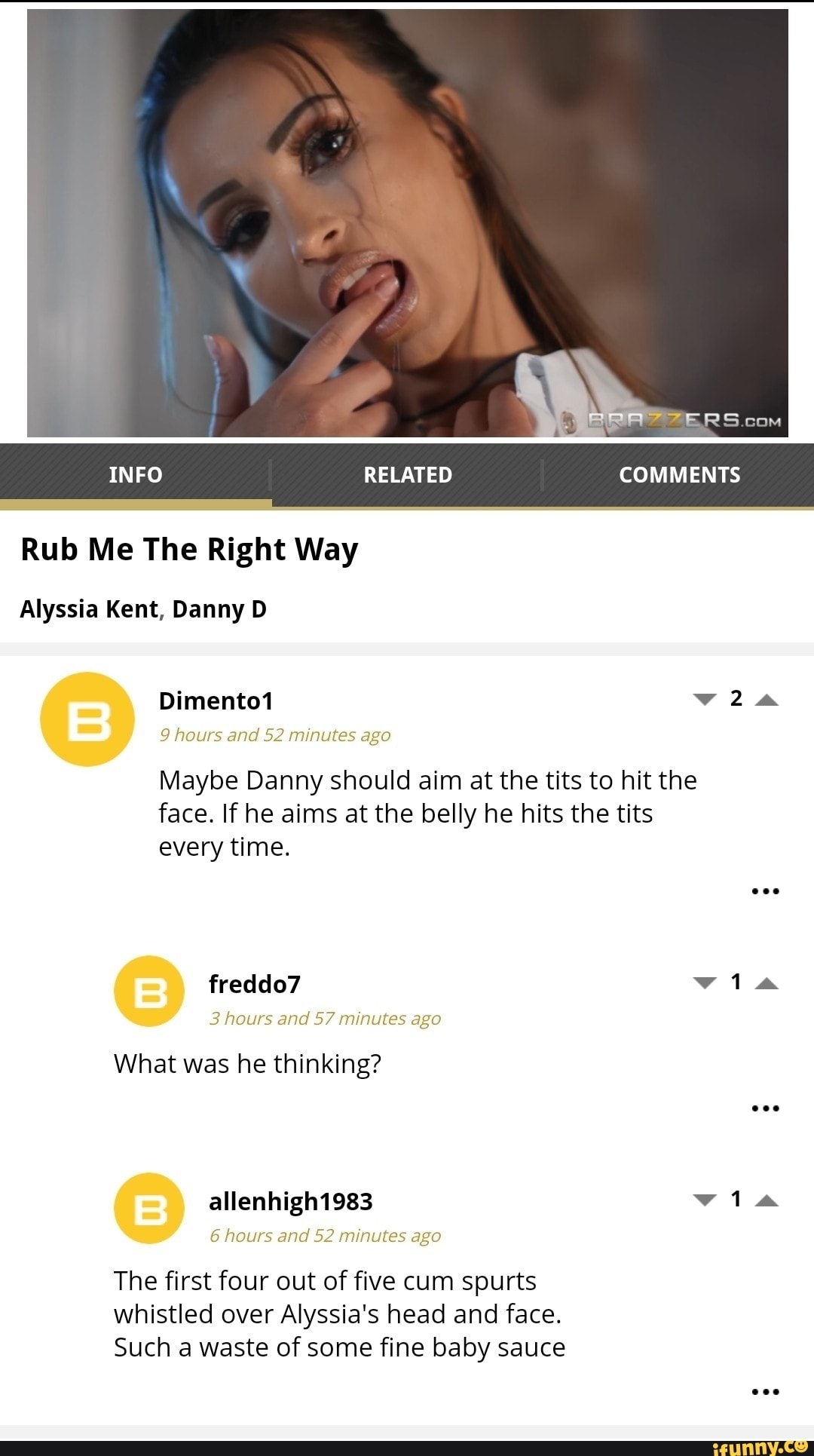 Rub Me The Right Way Alyssia Kent, Danny D Maybe Danny should aim at the  tits