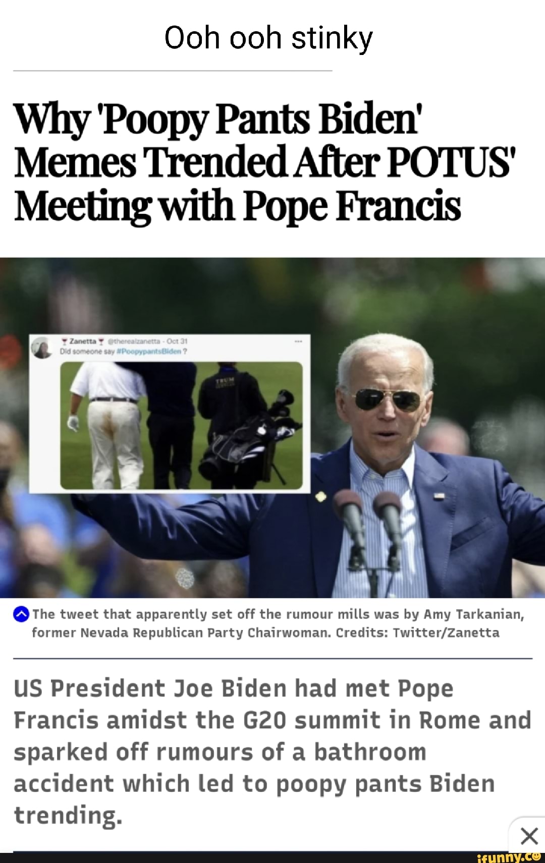 Ooh ooh stinky Why 'Poopy Pants Biden' Memes Trended After POTUS