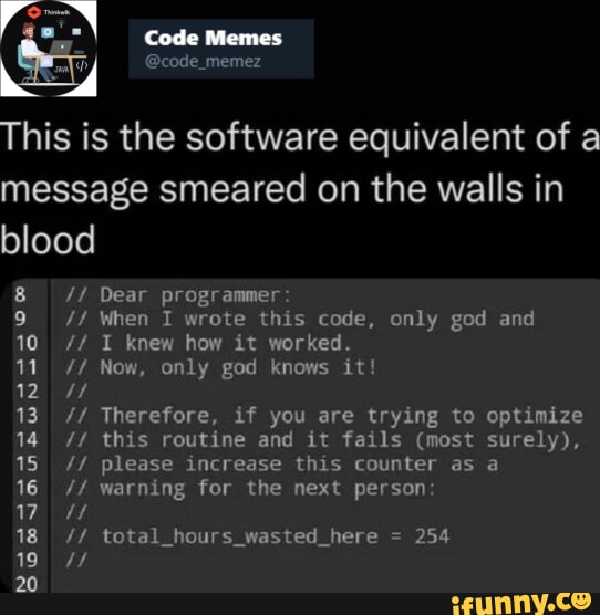 Code memes @code_memez This is the software equivalent of a message ...