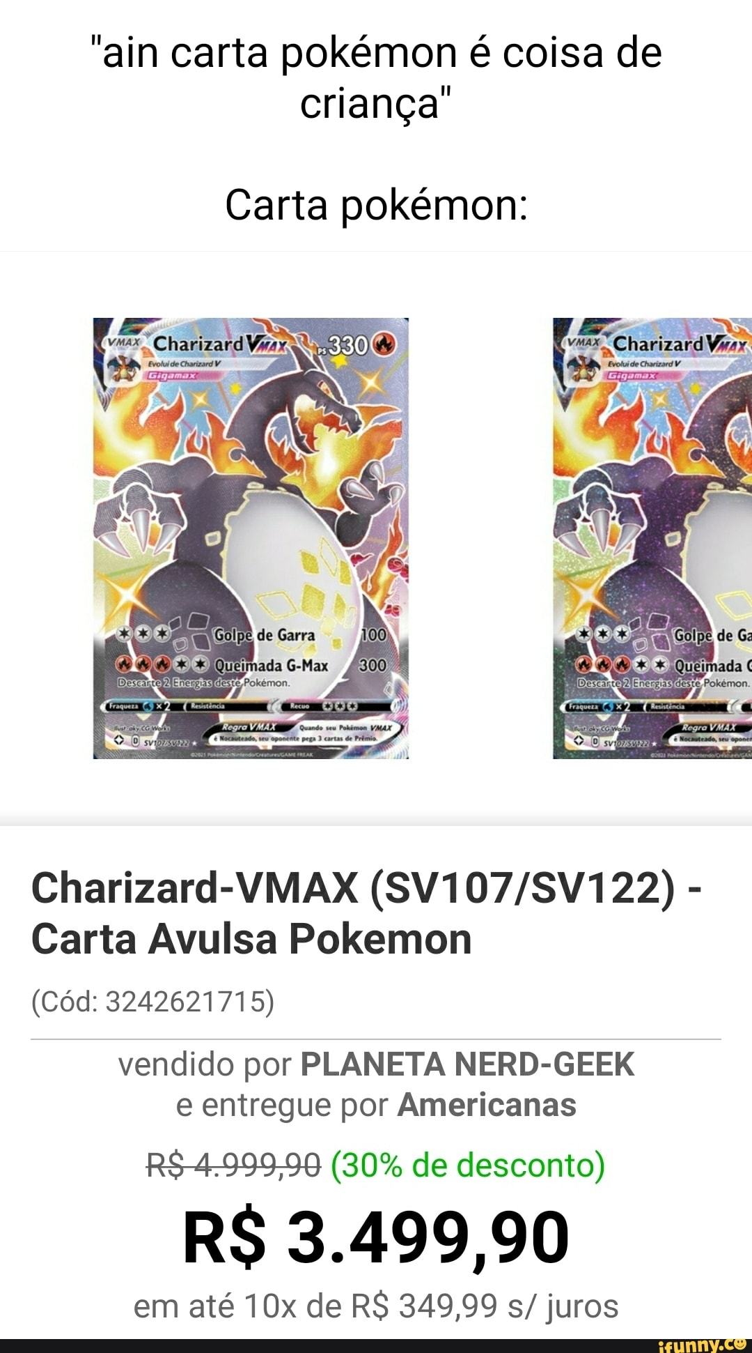 Charizard-VMAX (SV107/SV122) - Carta Avulsa Pokemon - Planeta Nerd