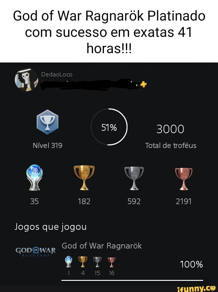 Platina de God of War Ragnarok leva entre 50 e 60 horas para ser conquistada