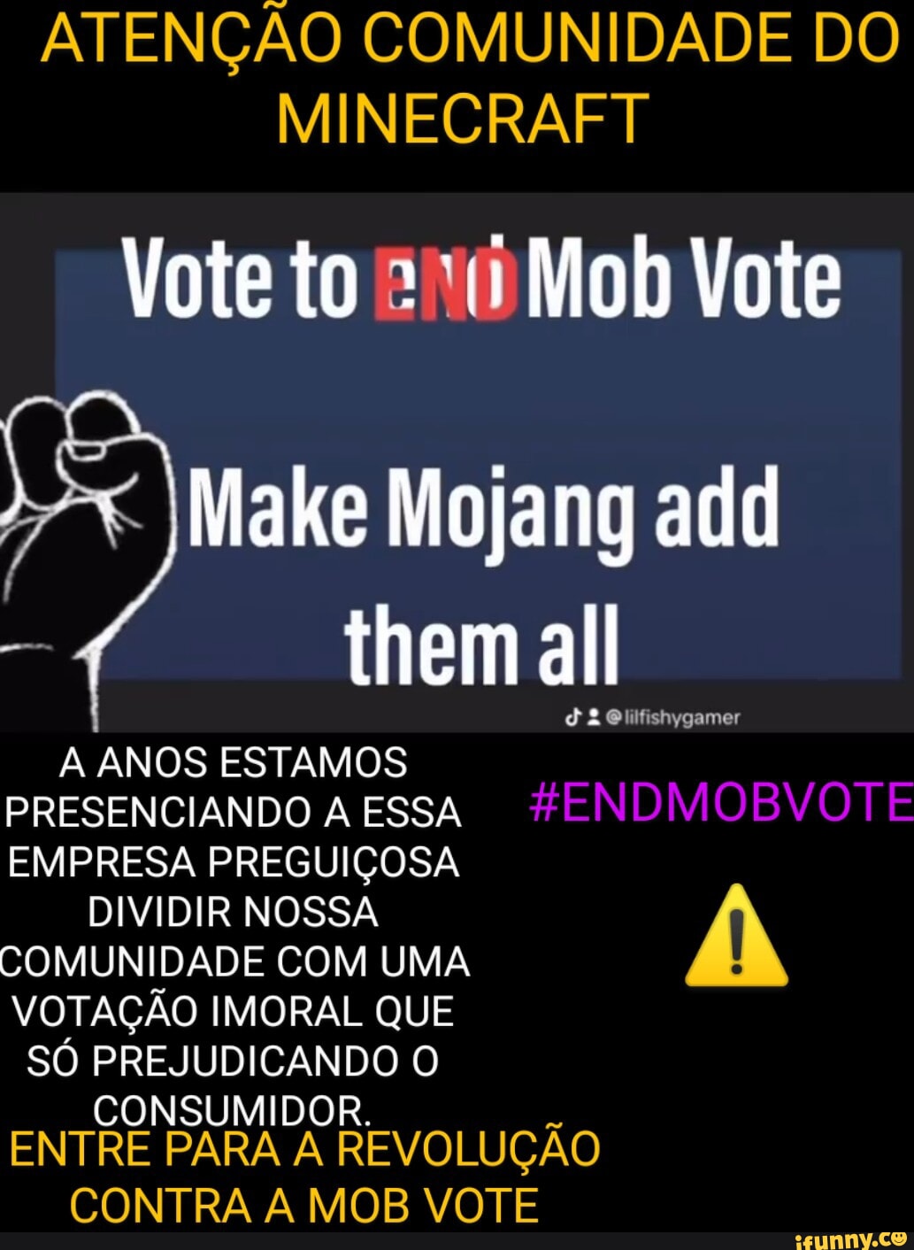 votacao de mobs 2023 minecraft