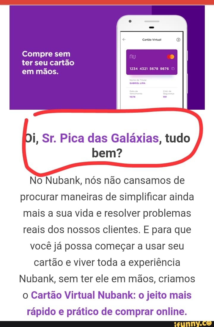 Como usar o cartão virtual do Nubank