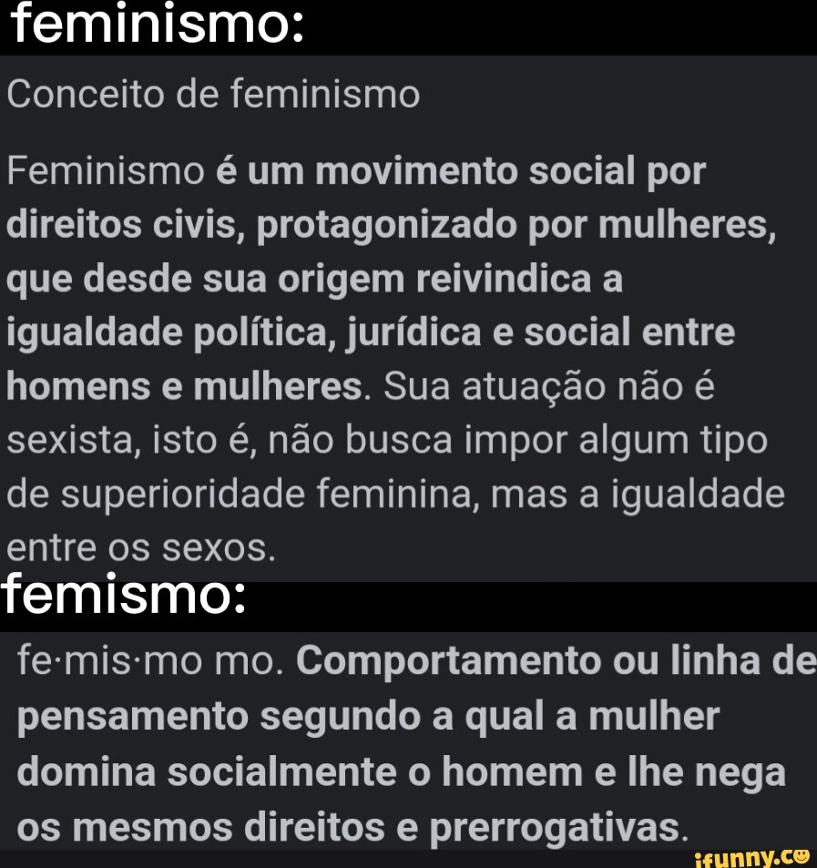 Você Sabe Qual É A Diferença Entre Feminismo E Femismo? – YKAJUO