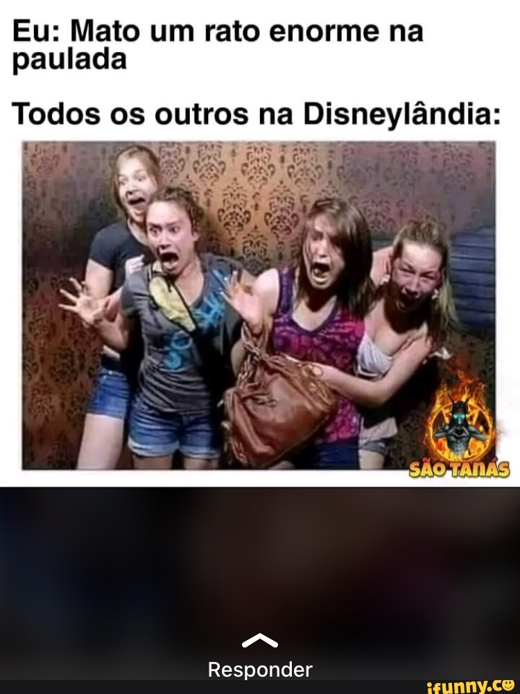 Eu: Mato um rato enorme na paulada Todos os outros na Disneylândia: -  iFunny Brazil