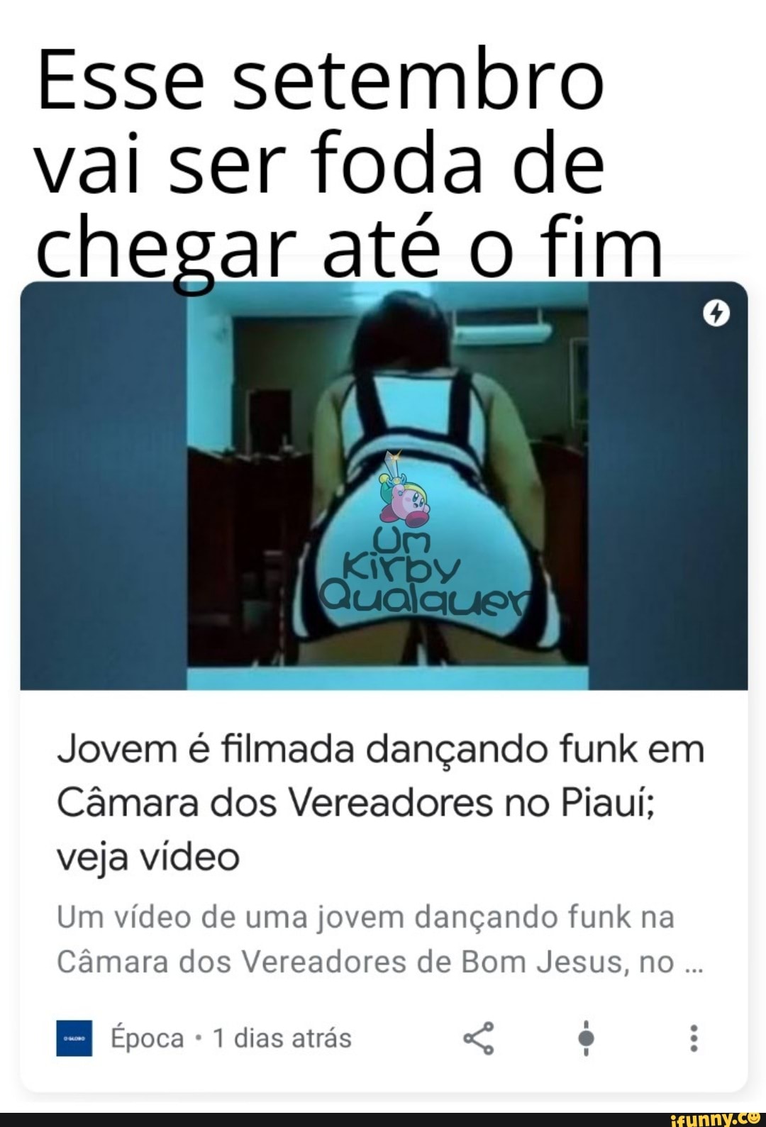 Esse setembro vai ser foda de chegar até o fim Jovem é filmada dançando funk  em