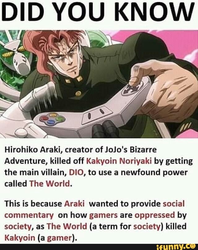 Please explain, I know that Kono Dio Da is a stale meme in the jojo  shitpost community but I don't get this. : r/explainitkakyoin