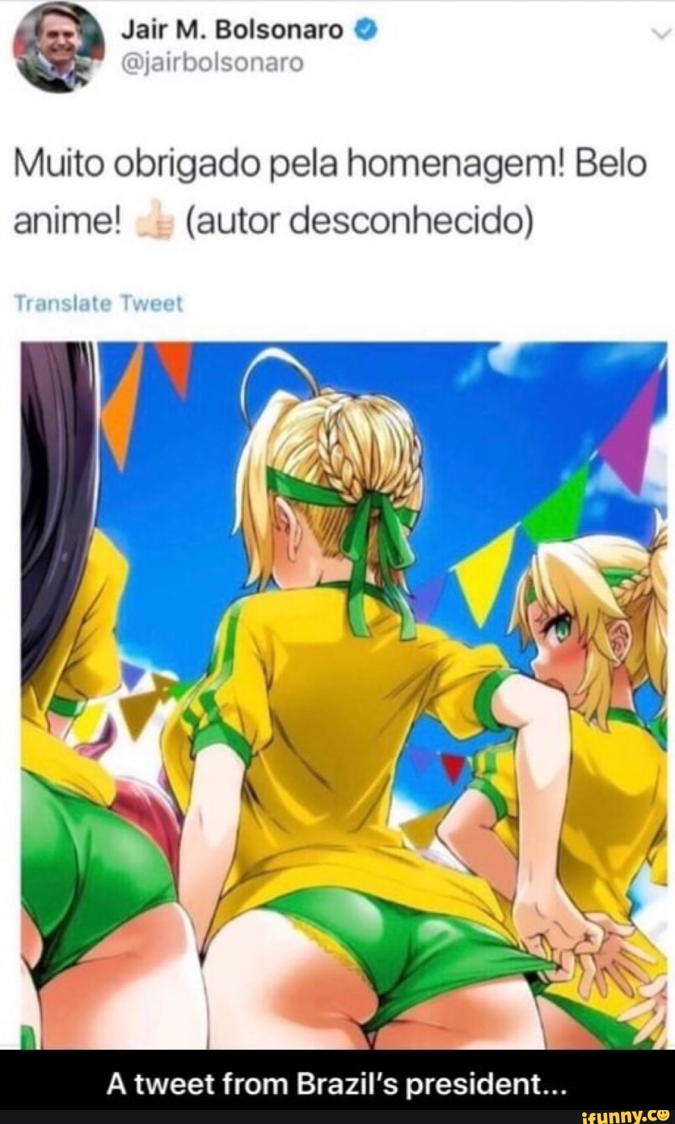 Obrigado pela homenagem anime! Nota 10! de 21:44 01 jul 19 Twitter for  Android - iFunny Brazil