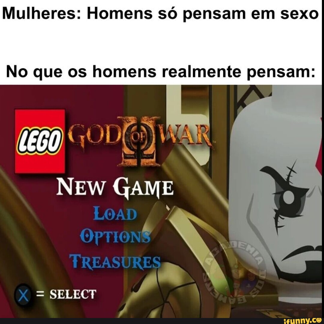 Mulheres: Homens só pensam em sexo No que os homens realmente pensam: LEGO  New GAME = SELECT - iFunny Brazil