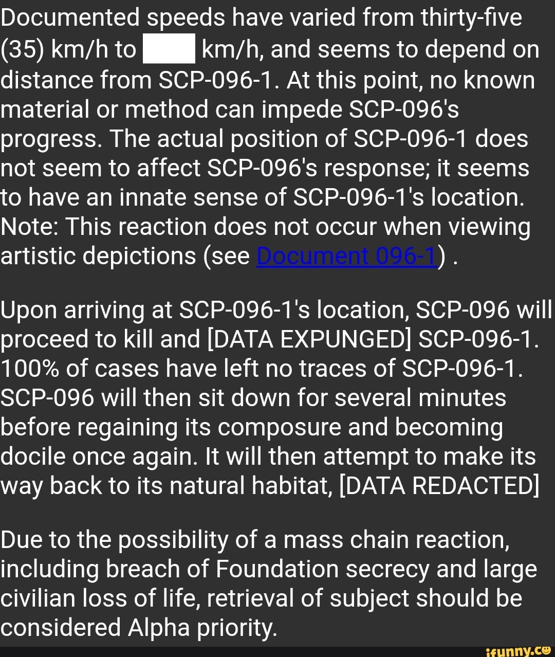When SCP-096 locates 096-1: - iFunny Brazil