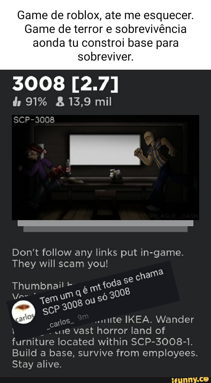 Scp-3008 roblox - iFunny Brazil