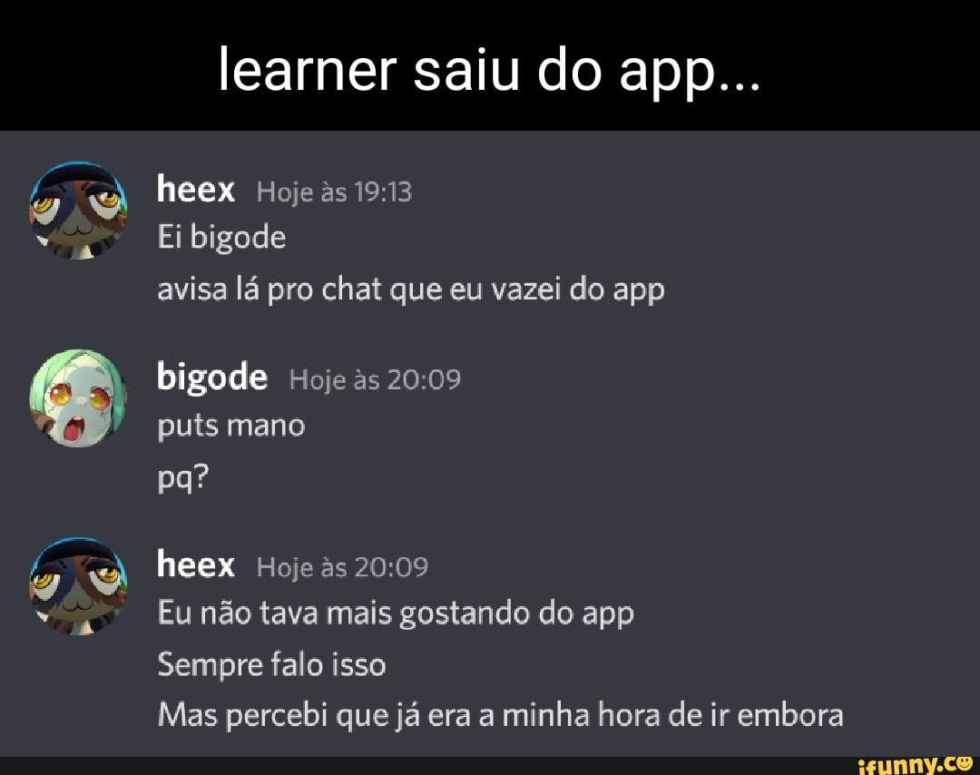 VAZEI O MEU DISCORD