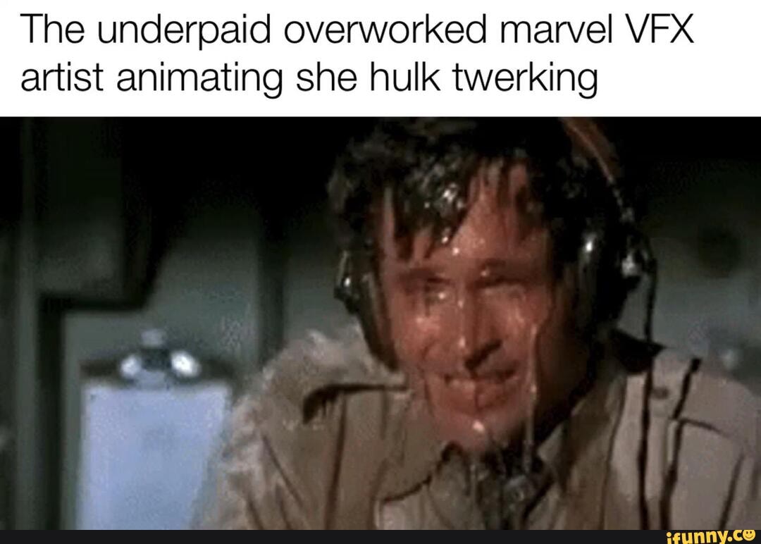 The underpaid overworked marvel VFX artist animating she hulk twerking -  iFunny Brazil