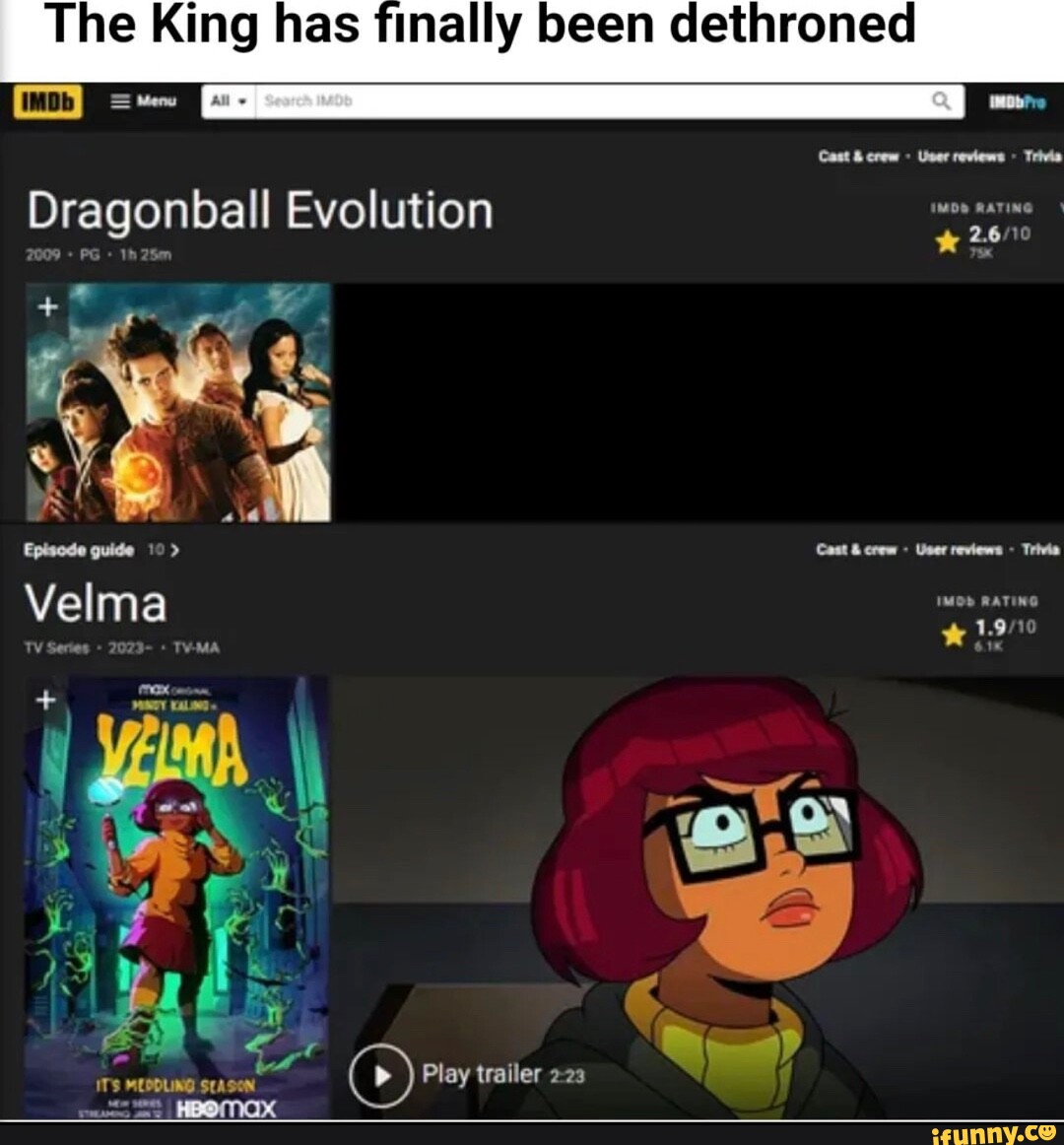 Cast User reviews Dragonball Evolution 2009 1h25m Velma Cast ceow User  reviews Trivia RATING - iFunny Brazil