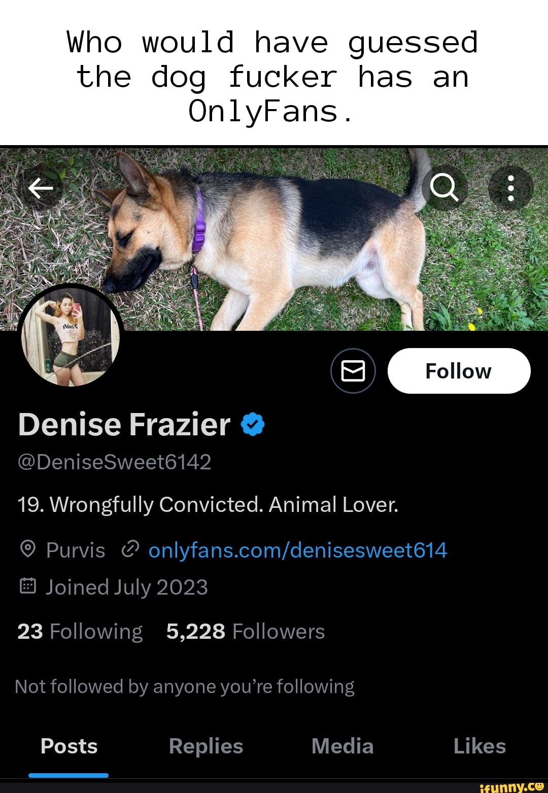 Denise frazier fucking dog