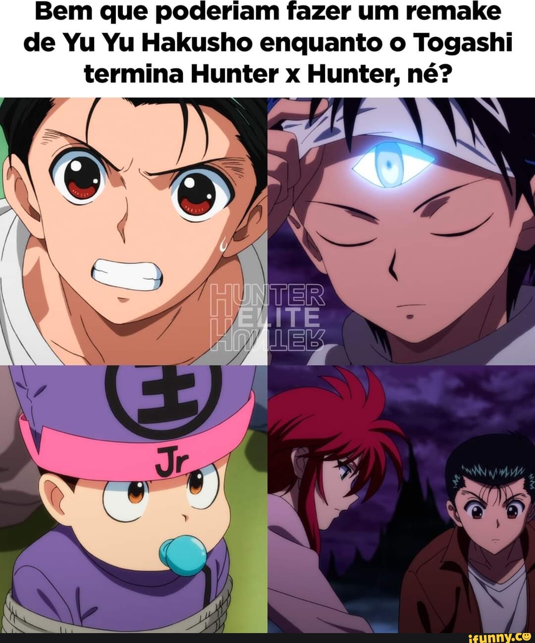comparando as dublagens de Hunter x Hunter. Comente um outro anime que