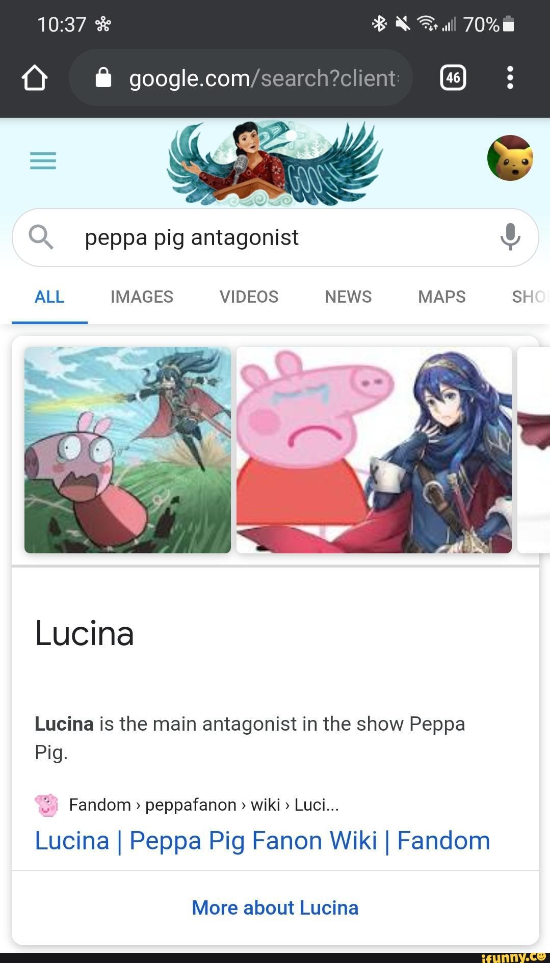 Q. peppa pig antagonist All Images Videos News Maps Lucina is the main  antagonist in the show Peppa Pig. She seems to hate the Pig family and  wants to kill every last