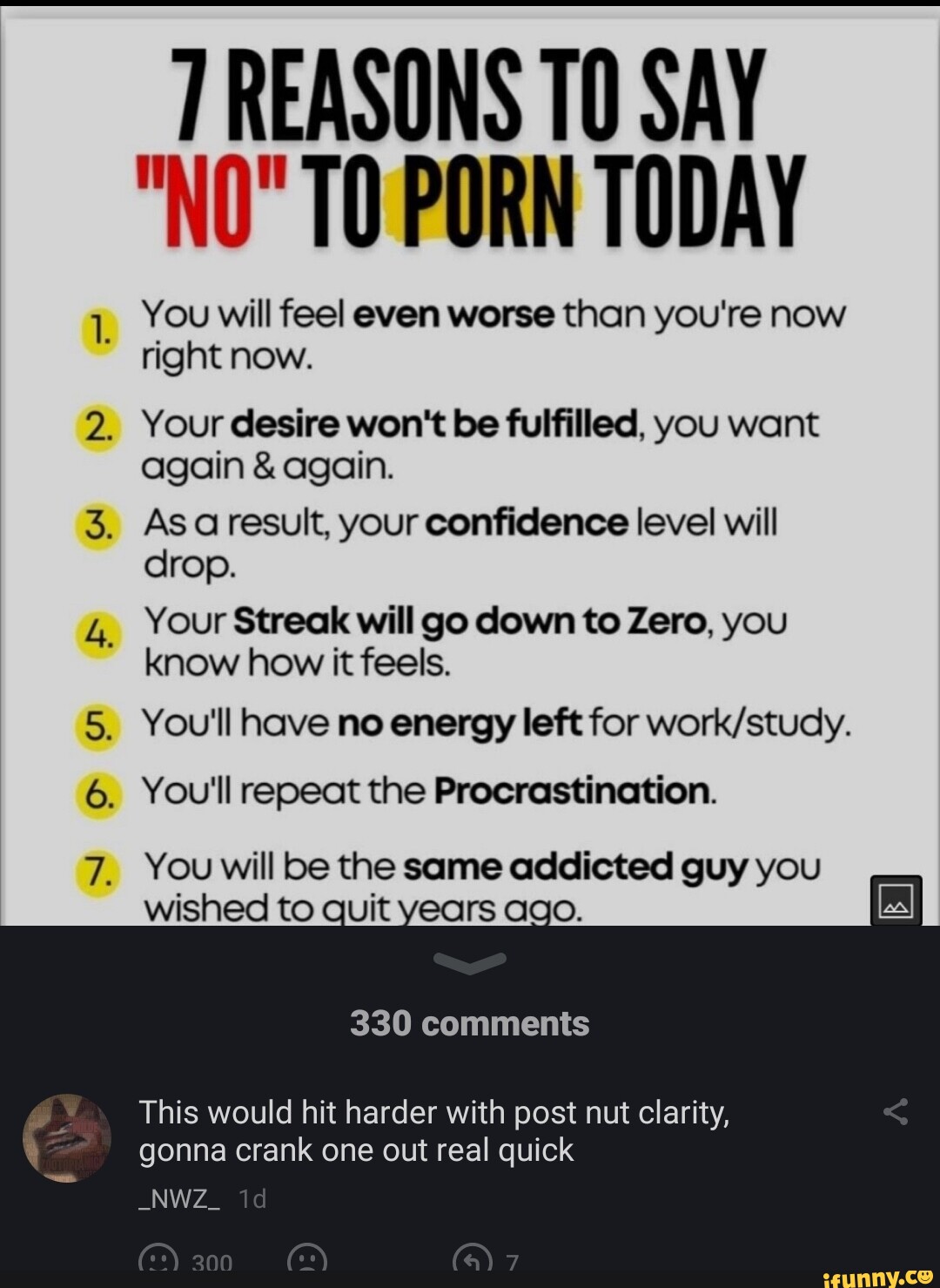 I said no porn