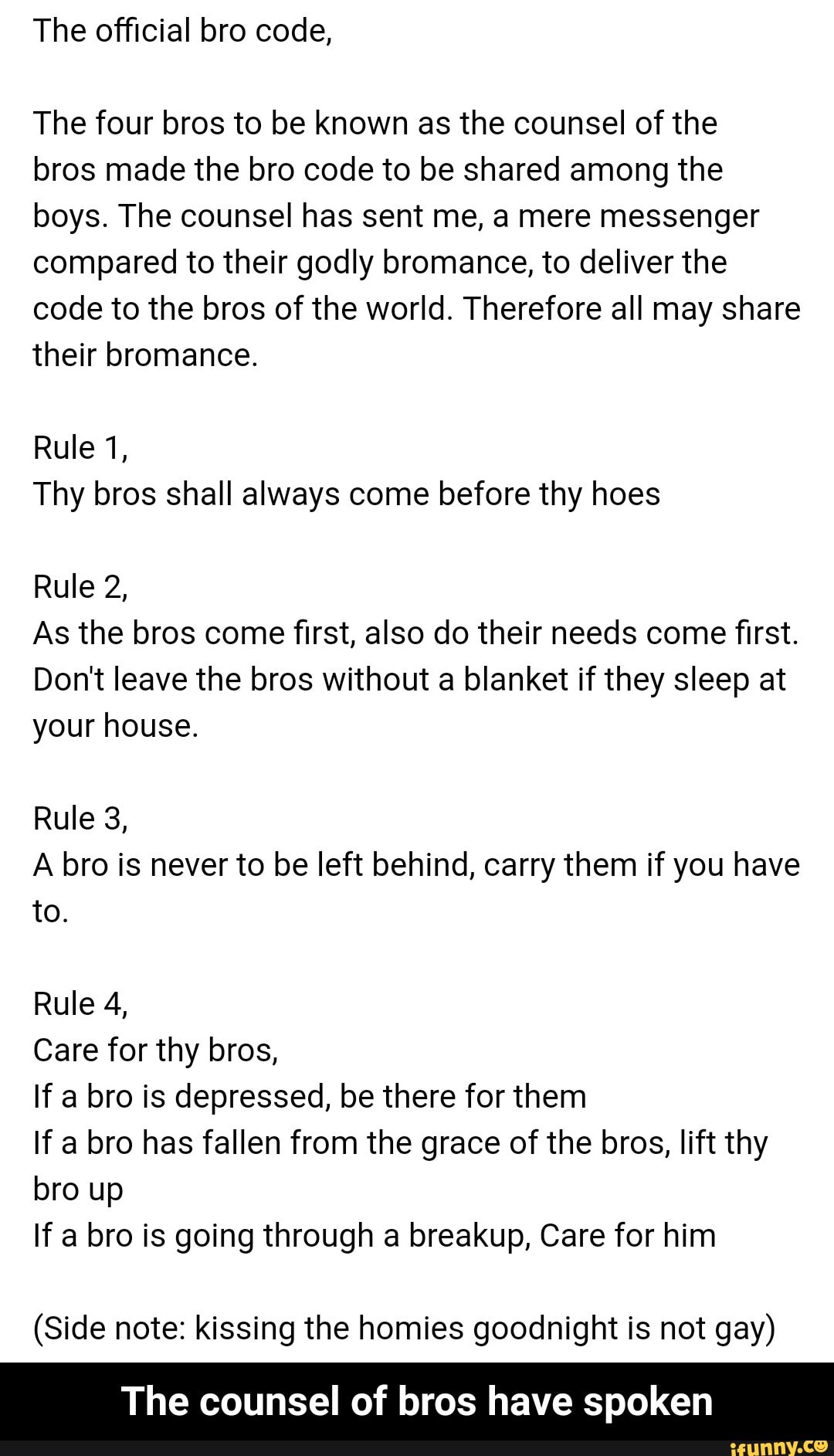 the real bro code _ meme 7 _ the brothers organization _ kim