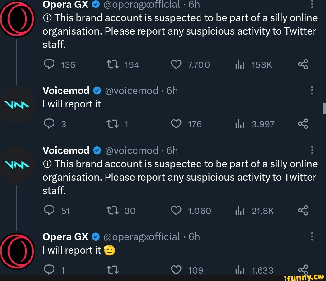 Opera Gx This Brand Account Is Suspected To Be Part Of A Silly Online Organisation Please 1659