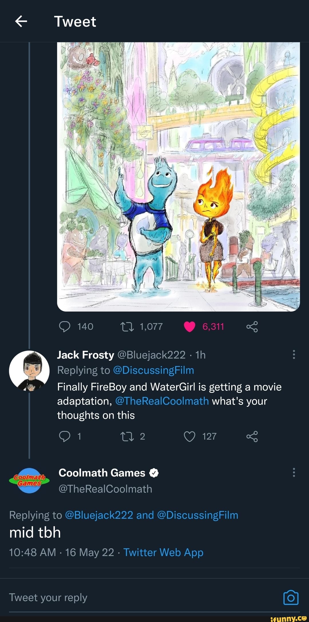 Fireboy & Watergirl Host CoolMath Games Tweet About Disney