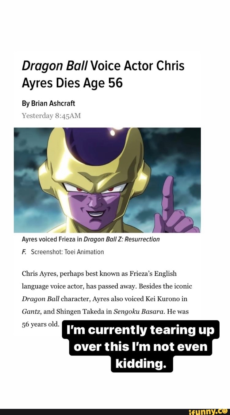 Chris Ayres, Actor Known As Frieza in 'Dragon Ball' Voice, Dies at 56