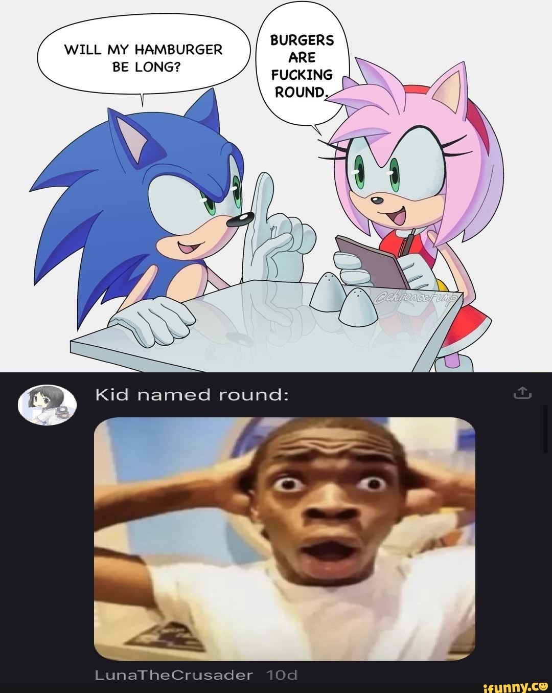 Hamburger Meme but its Dark Sonic The Hedgehog 