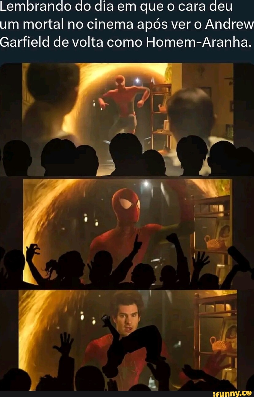 Lembrando do dia em que o cara deu um mortal no cinema após ver o Andrew  Garfield de volta como Homem-Aranha. I - iFunny Brazil