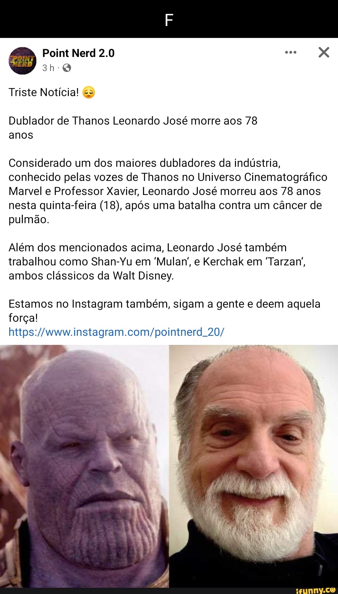 Leonardo José, voz de Charles Xavier e Thanos, morre aos 78 anos